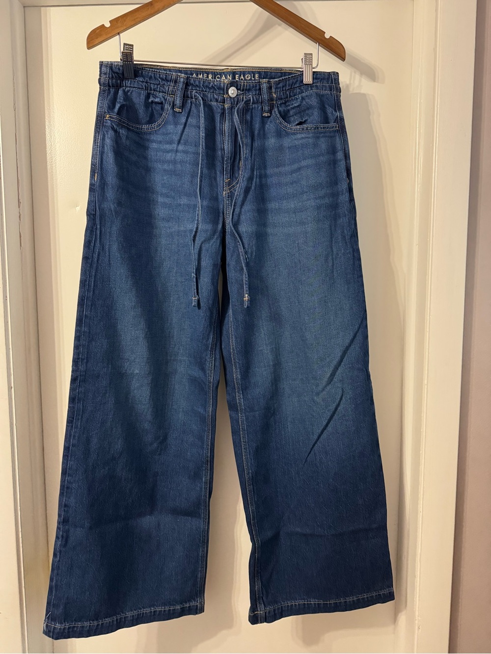 American Eagle Outfitters Women’s Wide Leg Jeans - Dark Blue